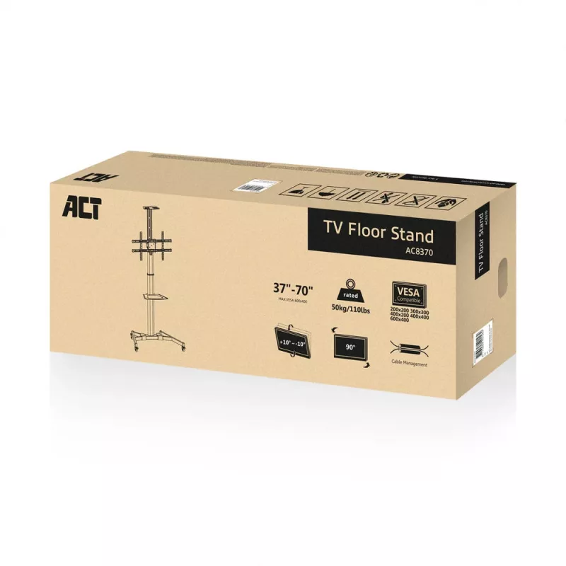 TV stovas ACT AC8370 Juodas 70 colių 50 kg talpa VESA 200x200 iki 600x400