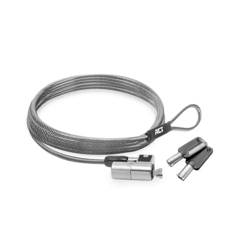 Nešiojamojo kompiuterio spyna ACT AC9030 Metallic Round Key 2m kabelis