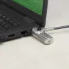 ACT Wedge nešiojamojo kompiuterio užraktas su kombinuota spyna, metalinės spalvos, 2 m kabelis