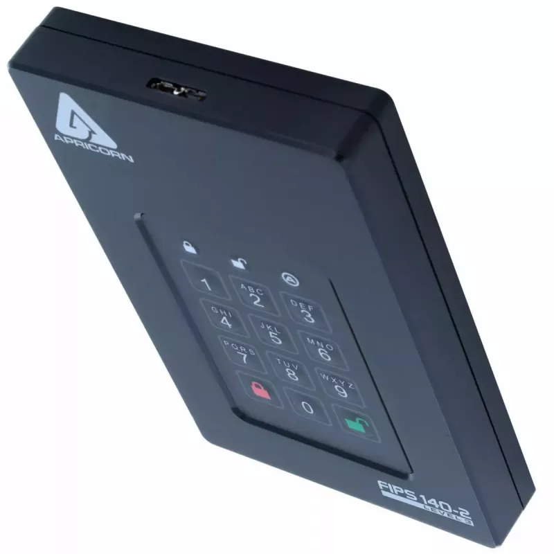 HDD Apricorn 2 TB USB Type-A į USB Type-C Aegis Fortress L3