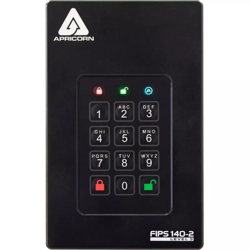 HDD Apricorn 2 TB USB Type-A į USB Type-C Aegis Fortress L3