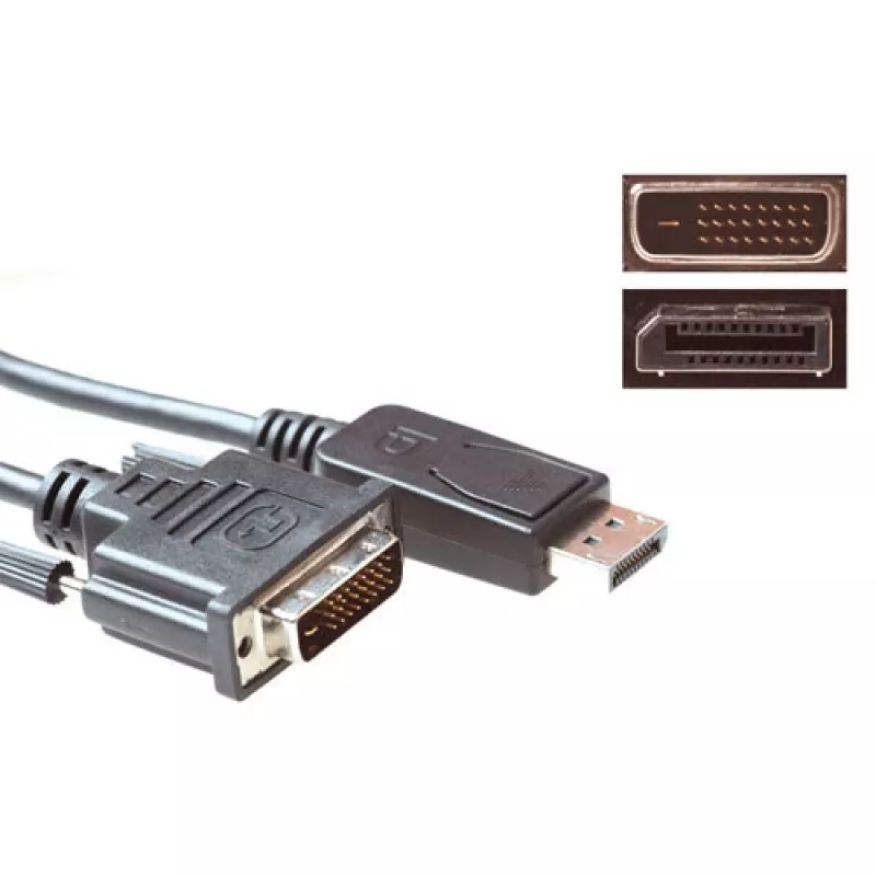 ACT 1,8 metro adapterio laidas DisplayPort kištukas į DVI kištuką