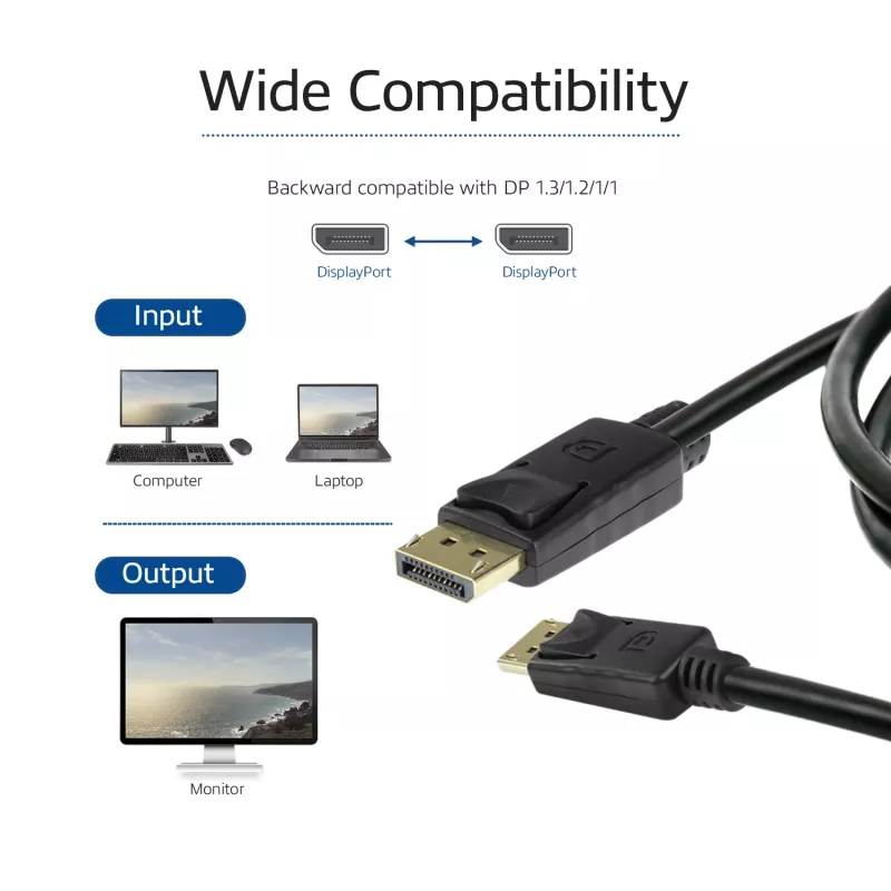 ACT 1 metro DisplayPort 1.4 laidas 8K kištukas - kištukas