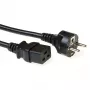 ACT Powercord maitinimo laidas, kištukas CEE 7/7 vyriškas (tiesus) - C19, juodas, 1 m