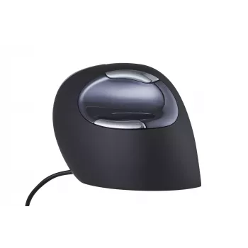 BakkerElkhuizen Evoluent D maža, dešinei rankai, vertikalus dizainas, lazeris, USB Type-A, 3200 DPI, juoda