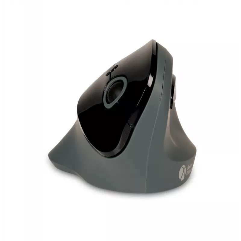BakkerElkhuizen PRF Mouse Wireless tamsiai pilka, dešinei rankai, vertikalus dizainas, optinis, RF belaidis, 1600 DPI, juoda, pilka