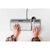 BakkerElkhuizen S-board 840 skaitmeninė klaviatūra, USB, PC, 1,2 m, šviesiai pilka, balta
