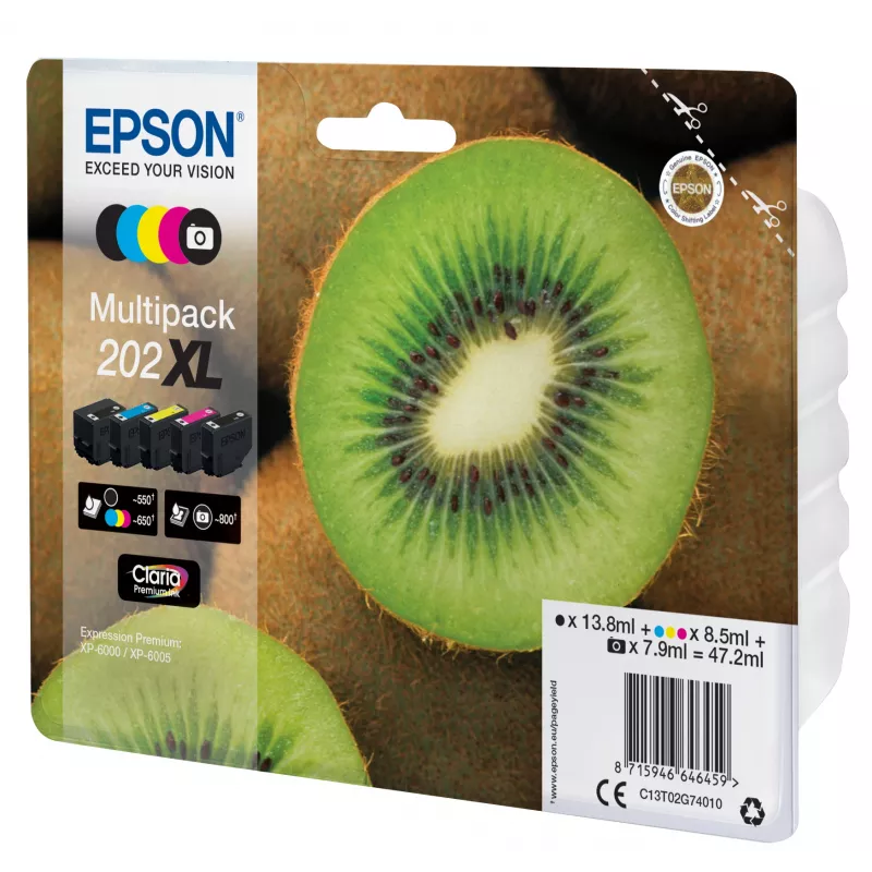 Epson Kiwi Multipack 5 spalvų 202XL Claria Premium rašalas