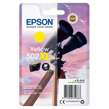Epson Singlepack Yellow 502XL rašalas, didelės talpos (XL), geltonas, pigmentinis rašalas, 6,4 ml, 1 vnt., 470 puslapių