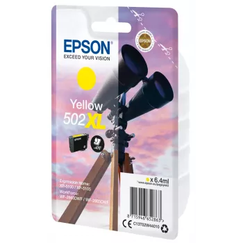 Epson Singlepack Yellow 502XL rašalas, didelės talpos (XL), geltonas, pigmentinis rašalas, 6,4 ml, 1 vnt., 470 puslapių