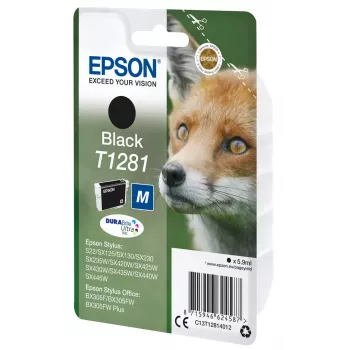 Epson T1281 Fox vienetinis rašalo kasetės paketas, juoda