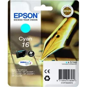 Rašalo kasetė Epson C13T16224010 DURABrite Ultra žydra Vienos pakuotės Standartinė išeiga