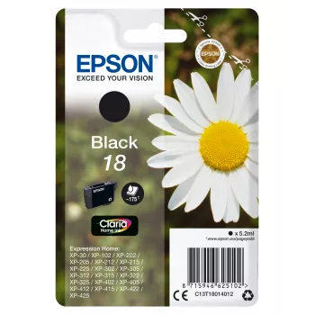 Epson Daisy Singlepack Juoda 18 Claria Home Ink, Juoda, pigmentinis rašalas, 5.2 ml, 1 vnt., 175 puslapių