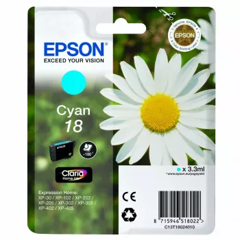 Epson Daisy Singlepack Žydra 18 Claria Home Ink, Photo žydra, dažų pagrindo rašalas, 1 vnt.