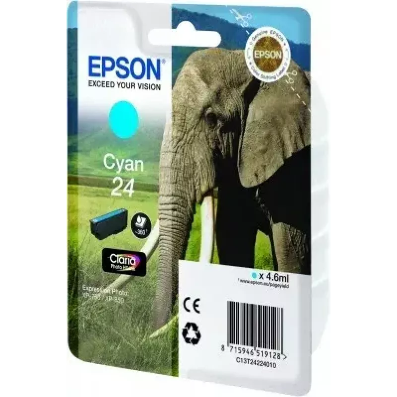 Epson Elephant Singlepack Žydra 24 Claria Photo HD Ink