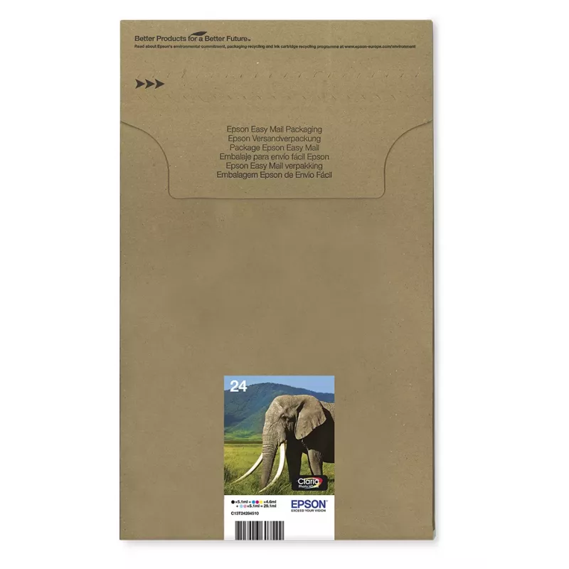 Rašalinių kasečių daugiapaketis Epson Multipack 6-colours 24 EasyMail — 6 vnt., standartinė talpa, juoda/žydra/šviesiai žydra/purpurinė/šviesiai purpurinė/geltona