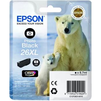 Epson Polar bear vienos pakuotės Photo Juoda 26XL Claria Premium rašalas