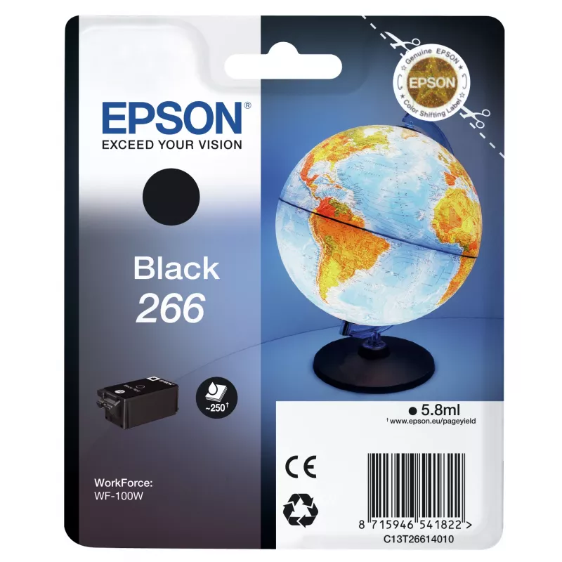 Epson Globe Singlepack Juoda 266 rašalo kasetė, juoda