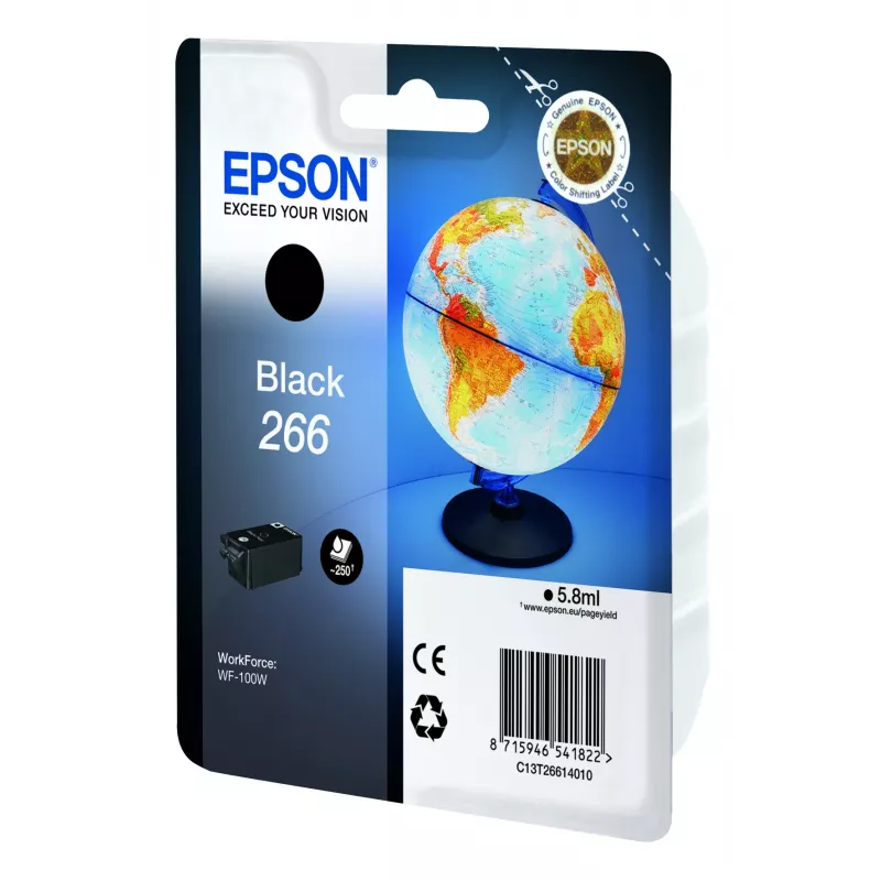 Epson Globe Singlepack Juoda 266 rašalo kasetė, juoda