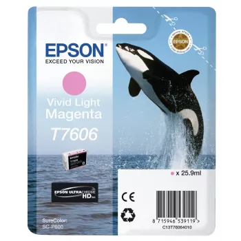 Epson T7606 Vivid Light Purpurinė, Vivid light Purpurinė, pigmentinis rašalas, 25,9 ml, 1 vnt.