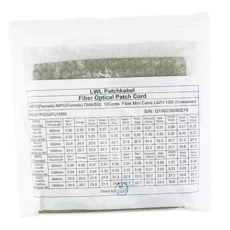 Skaidulinis optinis kabelis MPO BlueOptics CBL-MPO12-OM4-1M 1m OM4