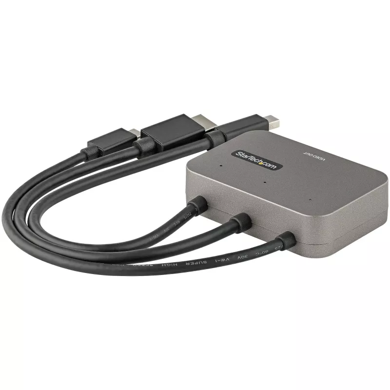 StarTech.com 3-in-1 Multiport to HDMI Adapter - 4K 60Hz USB-C, HDMI arba Mini DisplayPort į HDMI keitiklis konferencijų kambariui - Skaitmeninis AV vaizdo adapteris HDMI monitoriui/ekranui prijungti