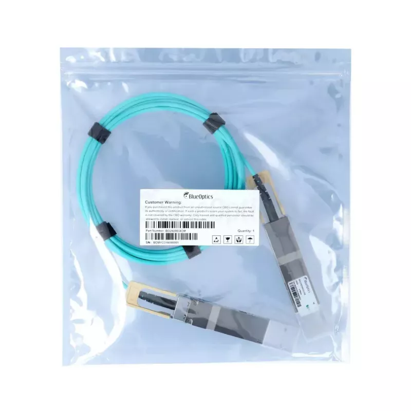 Tinklo kabelis BlueOptics C-DQ8FNM003-H0-M-BO QSFP-DD InfiniBand 3 m Aqua