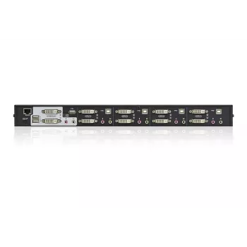 ATEN 4 prievadų USB DVI dvigubo vaizdo KVM jungiklis su garsu ir USB 2.0 šakotuvu (įskaitant KVM kabelius)