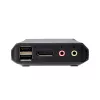 ATEN 2 prievadų USB-C DisplayPort hibridinis kabelinis KVM jungiklis, 4096 x 2160 pikselių, 4K Ultra HD, 0,74 W, juodas