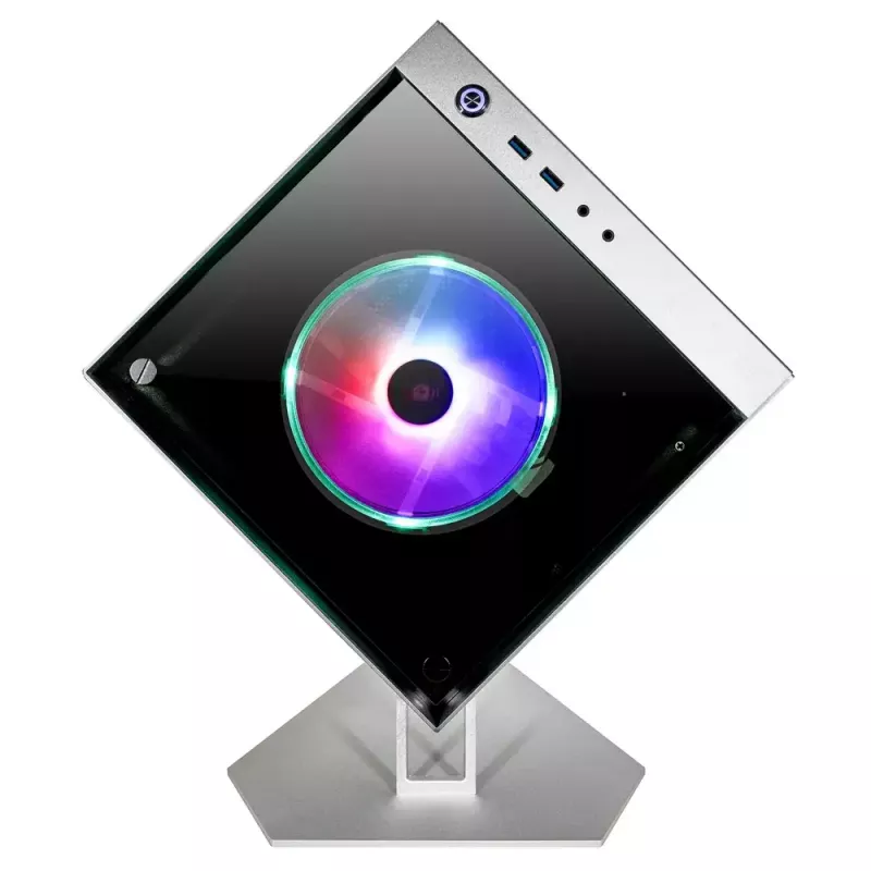 PC korpusas Azza CUBE MINI 805 Cube sidabrinis