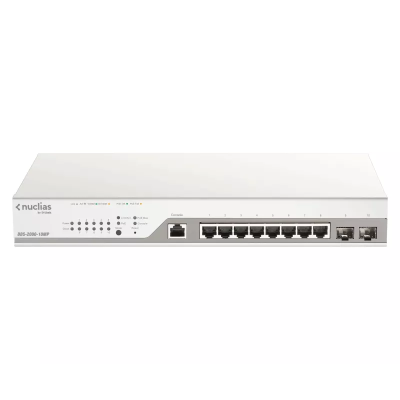 D-Link DBS-2000-10MP/E tinklo jungiklis Valdomas L2 Gigabit Ethernet (10/100/1000) Power over Ethernet (PoE) Pilka