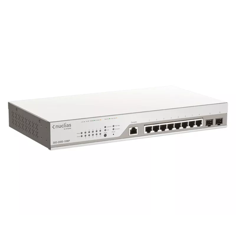 D-Link DBS-2000-10MP/E tinklo jungiklis Valdomas L2 Gigabit Ethernet (10/100/1000) Power over Ethernet (PoE) Pilka