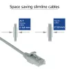 ACT pilkas 0,25 metro LSZH U/UTP CAT6 duomenų centro plonas pataisymo kabelis su apsaugotais RJ45 lizdais