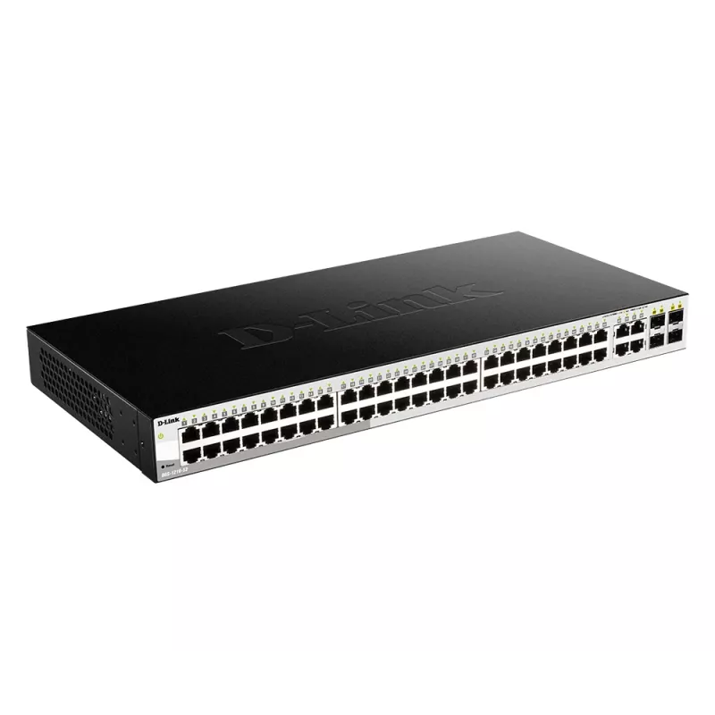 D-Link 52 prievadų „Gigabit Smart Managed“ jungiklis su 4 x 100/1000Mbps kombinuotais prievadais