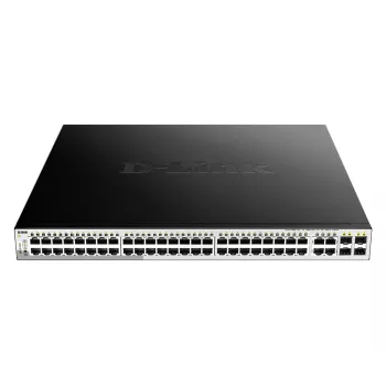 D-Link 52 prievadų PoE Gigabit išmanusis valdomas jungiklis su 4 x 100/1000Mbps kombinuotais prievadais