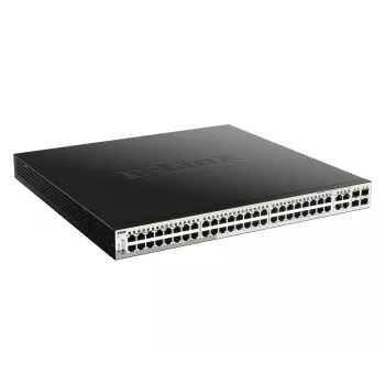 D-Link 52 prievadų PoE Gigabit išmanusis valdomas jungiklis su 4 x 100/1000Mbps kombinuotais prievadais