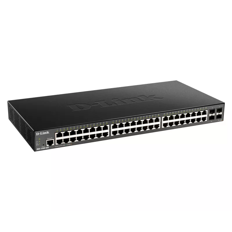 D-Link 48 prievadų Gigabit išmanusis valdomas jungiklis su 4 x 10G SFP+