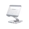 Conceptronic DONN26G, Sidabrinis, Planšetinis kompiuteris, Daugialypės terpės stovas, Aliuminis, 100 W, MicroSD (TransFlash), SD, SDHC, SDXC