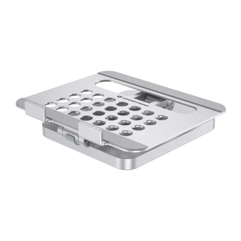 Conceptronic DONN26G, Sidabrinis, Planšetinis kompiuteris, Daugialypės terpės stovas, Aliuminis, 100 W, MicroSD (TransFlash), SD, SDHC, SDXC