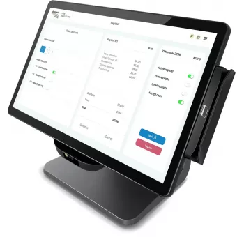 POS monitorius Elo Touch Solutions E849902 15,6 colio (39,6 cm) LED 1920×1080, 8 GB RAM, 128 GB SSD, Intel 3,6 GHz, juodas