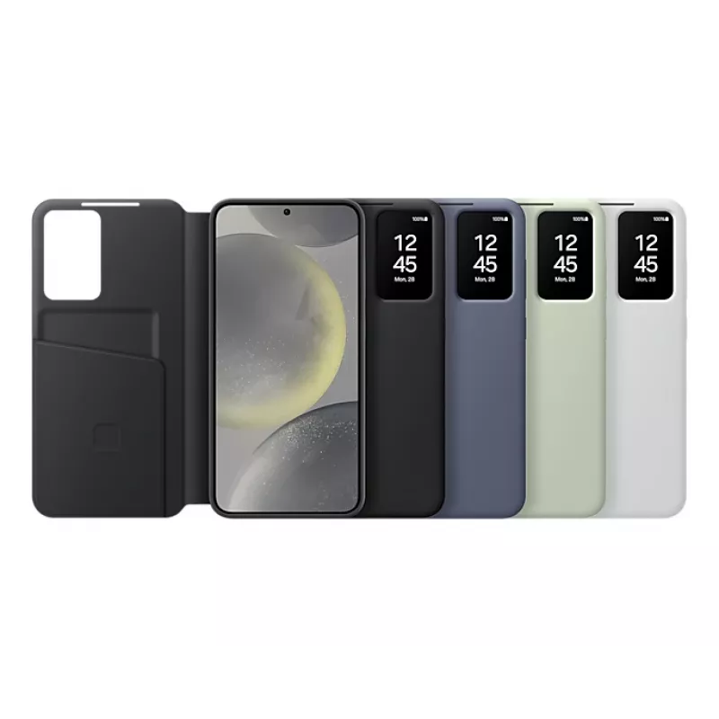 Atverčiamas dėklas Samsung Galaxy S24+ baltas 6,7 colio 1 kortelės kišenėlė