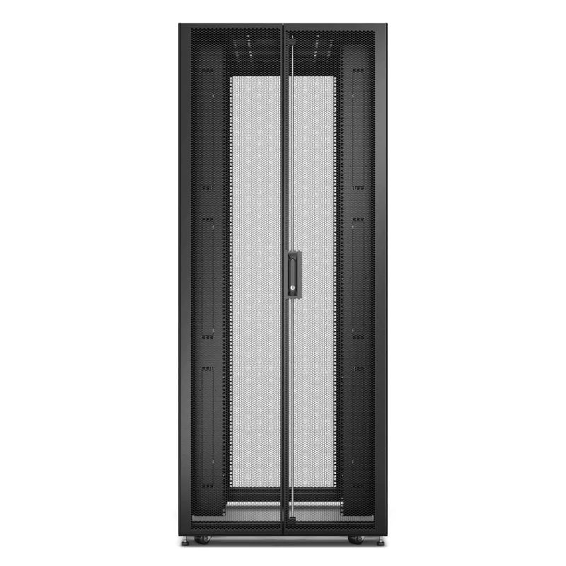 APC Easy Rack, 42U, juodas, su stogu, ratukais, kojelėmis, 4 laikikliais ir dugnu, be šoninių plokščių, 1991A x 800P x 1200G mm