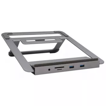 Laptop stovas EXSYS EX-1223HM sidabrinis USB 3.2 Gen 1 100W