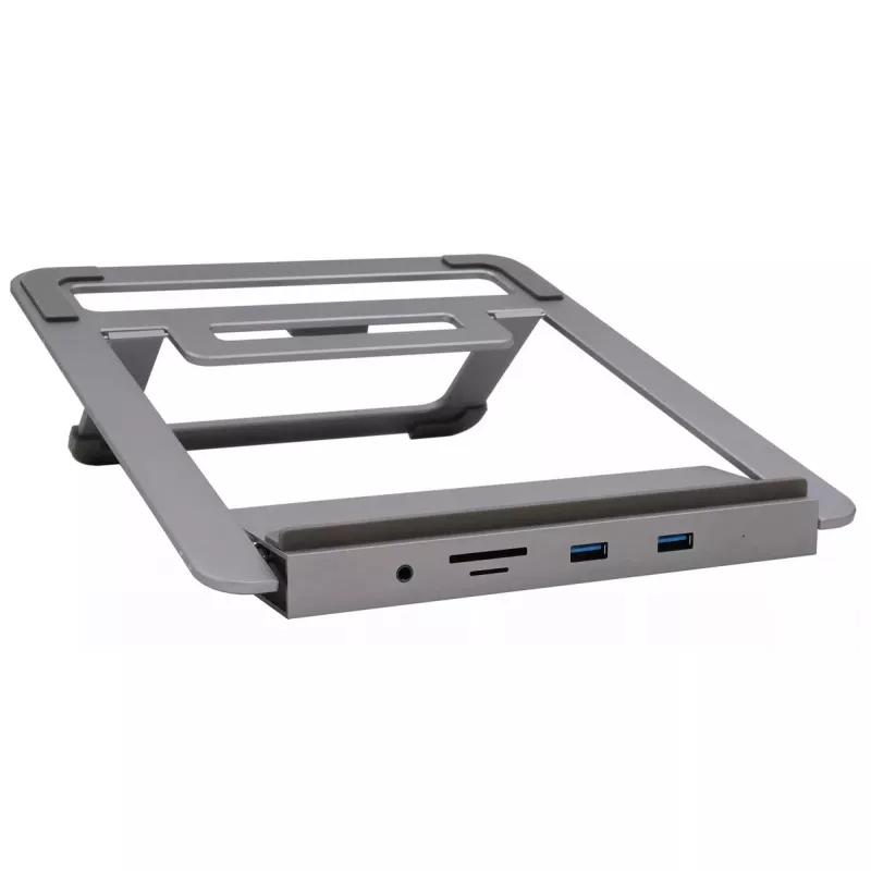 Laptop stovas EXSYS EX-1223HM sidabrinis USB 3.2 Gen 1 100W