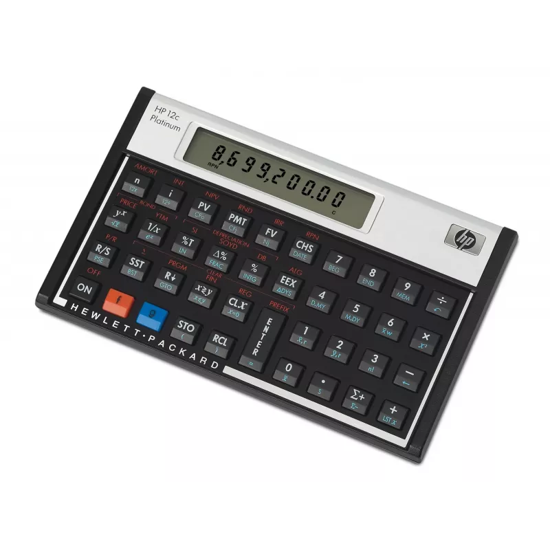 HP 12c skaičiuotuvas Stalinis Finansinis Aliuminis, juodas