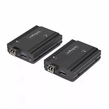 StarTech.com DisplayPort KVM ilgintuvas per šviesolaidį, 4K 60Hz, konsolės ilgintuvo rinkinys, iki 984 pėdų/300 m (daugiamodis) su iš anksto įmontuotais SFP+ moduliais, 3x USB HID