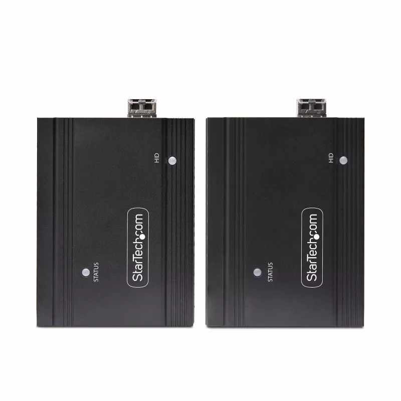 StarTech.com DisplayPort KVM ilgintuvas per šviesolaidį, 4K 60Hz, konsolės ilgintuvo rinkinys, iki 984 pėdų/300 m (daugiamodis) su iš anksto įmontuotais SFP+ moduliais, 3x USB HID