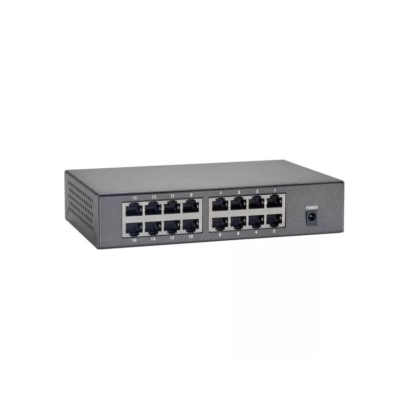 LevelOne 16 prievadų Fast Ethernet PoE komutatorius, 90W