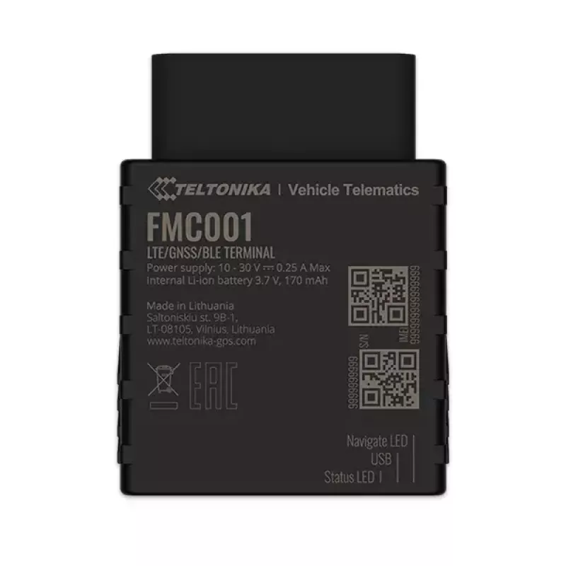 GPS seklys Teltonika FMC001 Automobilinis Juodas 53g
