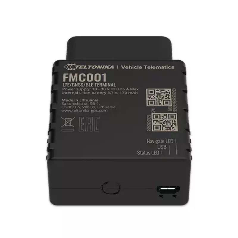 GPS seklys Teltonika FMC001 Automobilinis Juodas 53g
